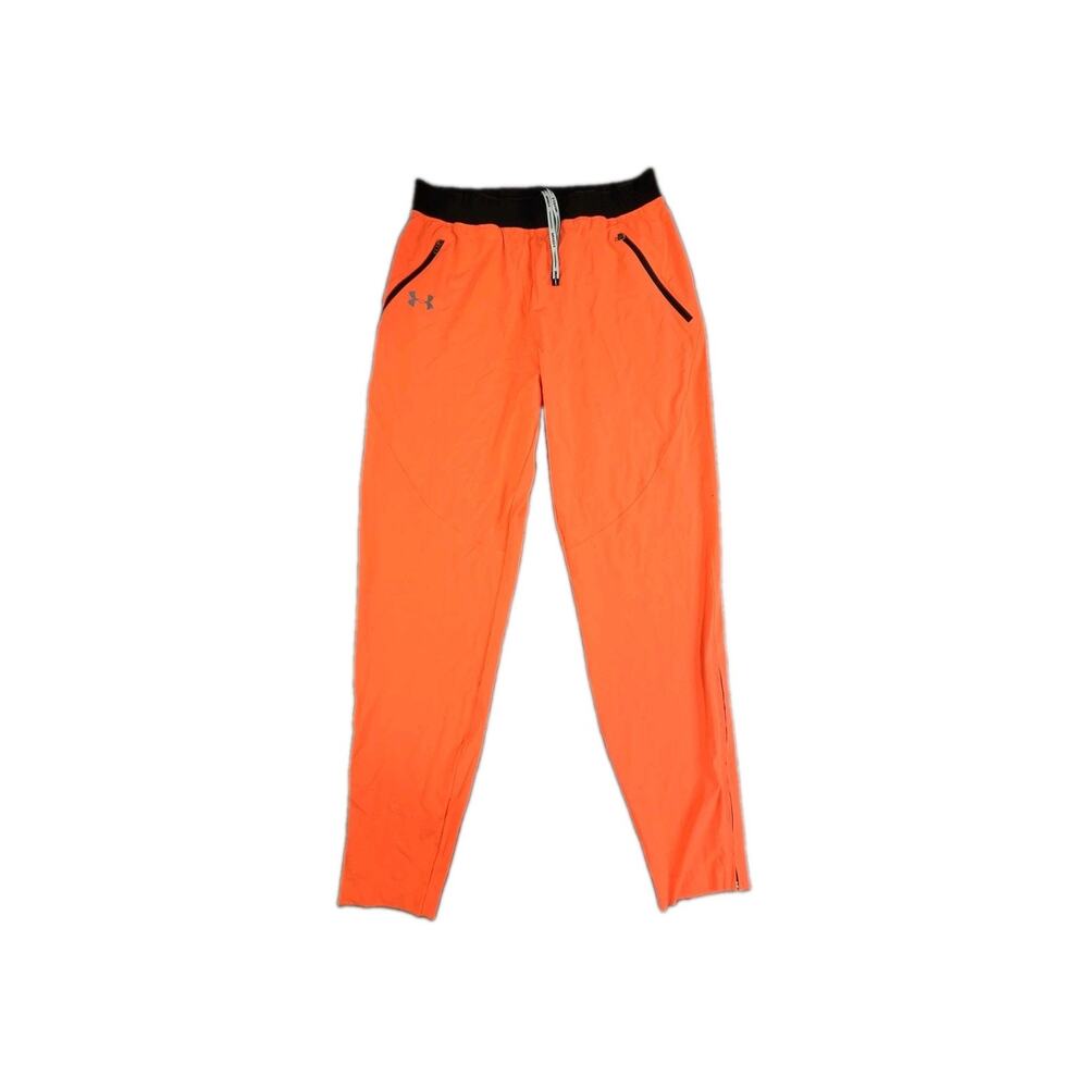 Under Armour Mens Sz L Pink Fitted Jogger Pants Stretch Athletic Running Zip C39
